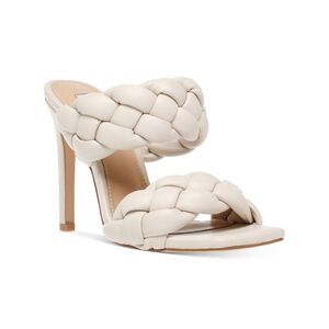 STEVE MADDEN Womens Beige Kenley Square Toe Stiletto Slip On Sandals Shoes 6 M